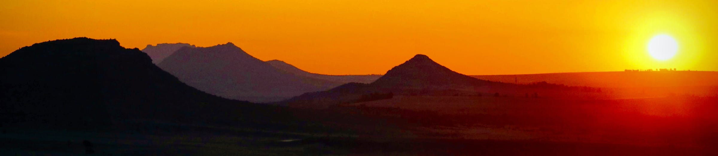 Sunset near Maseru, Lesotho.  Photo © copyright Stephen Codrington, 2018.