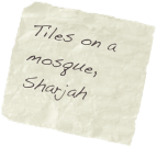 Tiles on a mosque, Sharjah